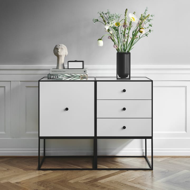 Stolik boczny Frame 49 z trzema szufladami, Biały Audo Copenhagen