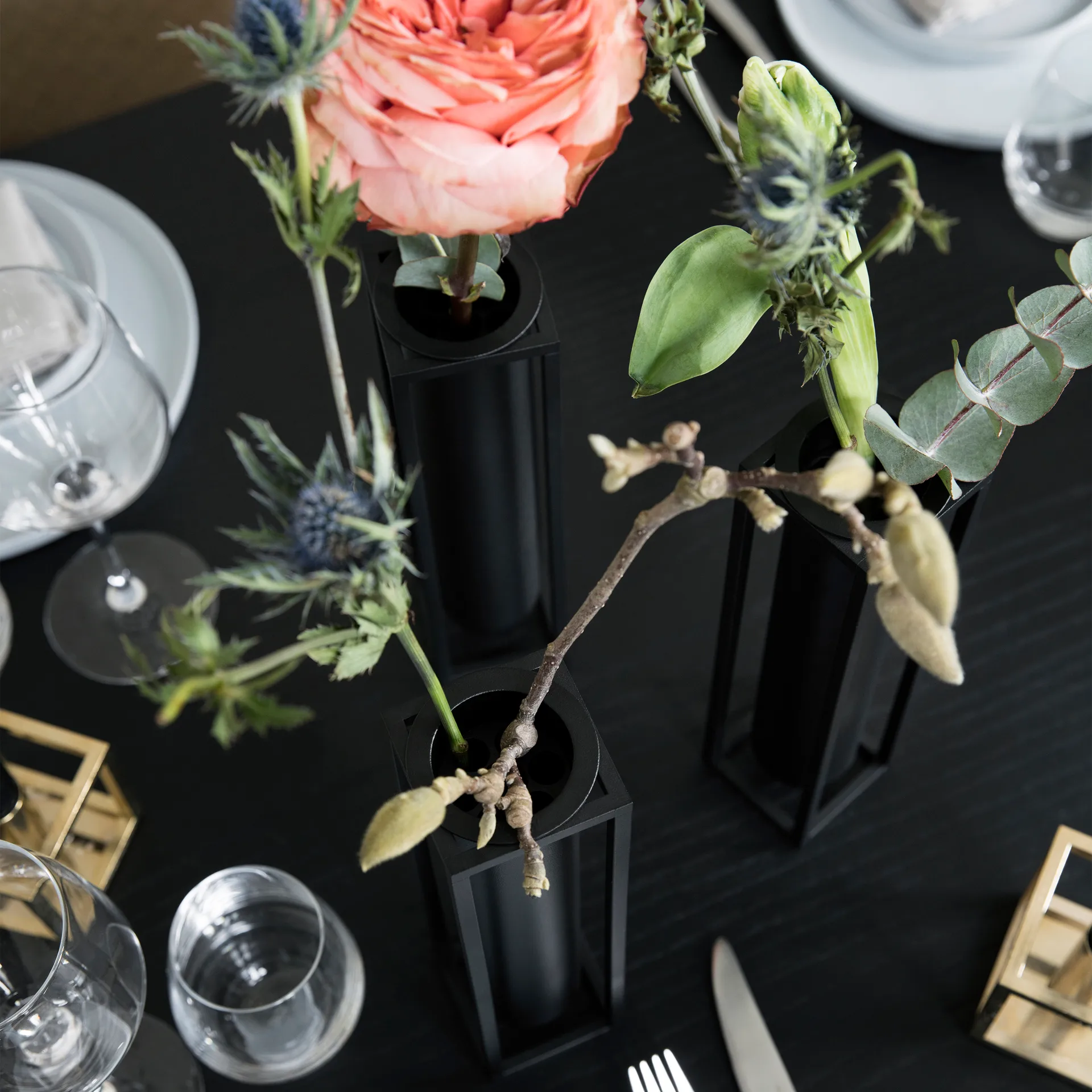 Wazon Kubus, Flora, czarny Audo Copenhagen