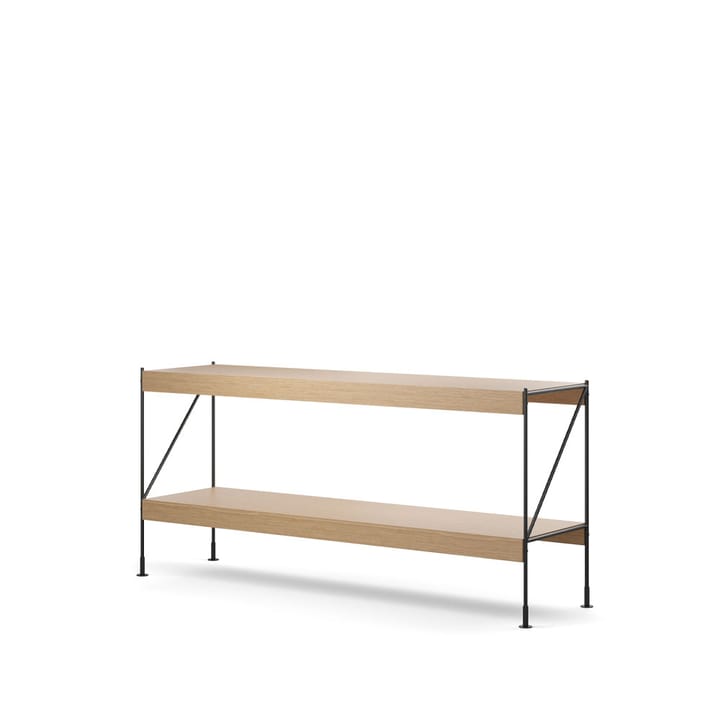 Zet system regałów - Natural oak, 1x2, black steel base - Audo Copenhagen