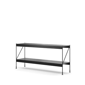 Zet system regałów - oak black stained, 1x2, black steel base - Audo Copenhagen