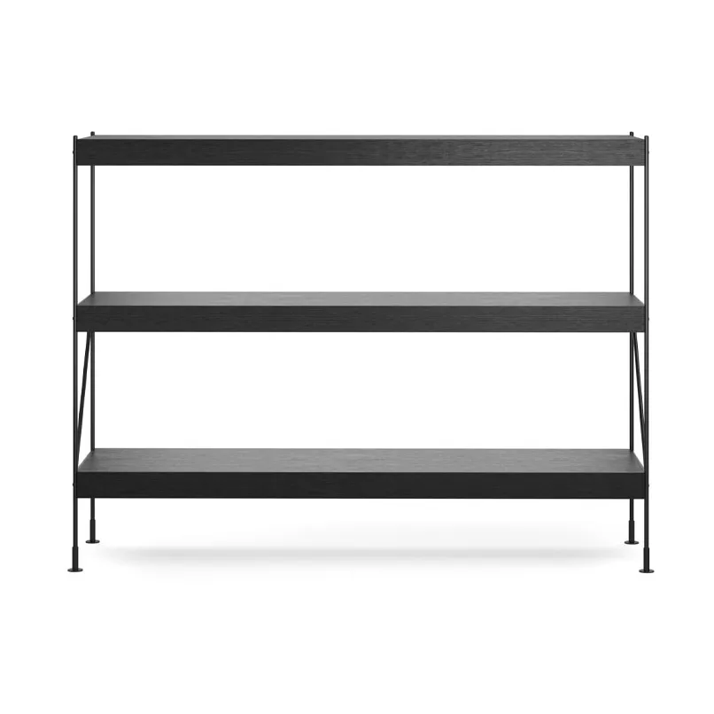 Zet system regałów, oak black stained, 1x3, black steel base Audo Copenhagen