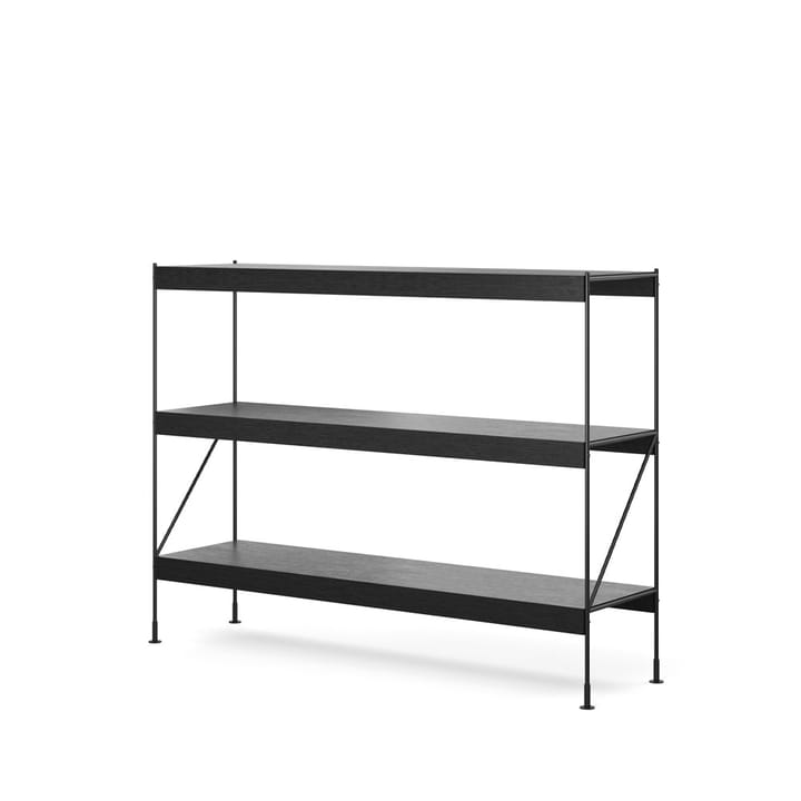 Zet system regałów, oak black stained, 1x3, black steel base Audo Copenhagen
