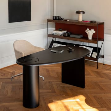 Zet system regałów - oak black stained, 1x3, black steel base - Audo Copenhagen