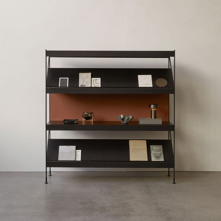 Zet system regałów, oak black stained, 1x3, black steel base Audo Copenhagen