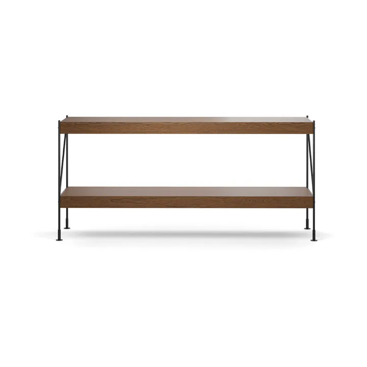 Zet system regałów - oak dark stained, 1x2, black steel base - Audo Copenhagen