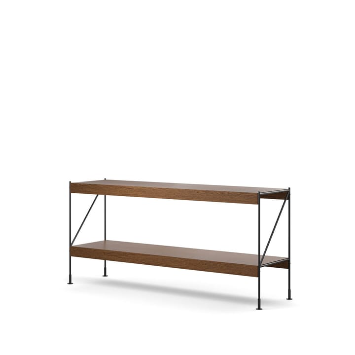 Zet system regałów, oak dark stained, 1x2, black steel base Audo Copenhagen