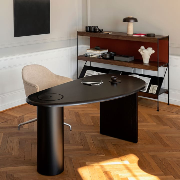 Zet system regałów, oak dark stained, 1x3, black steel base Audo Copenhagen