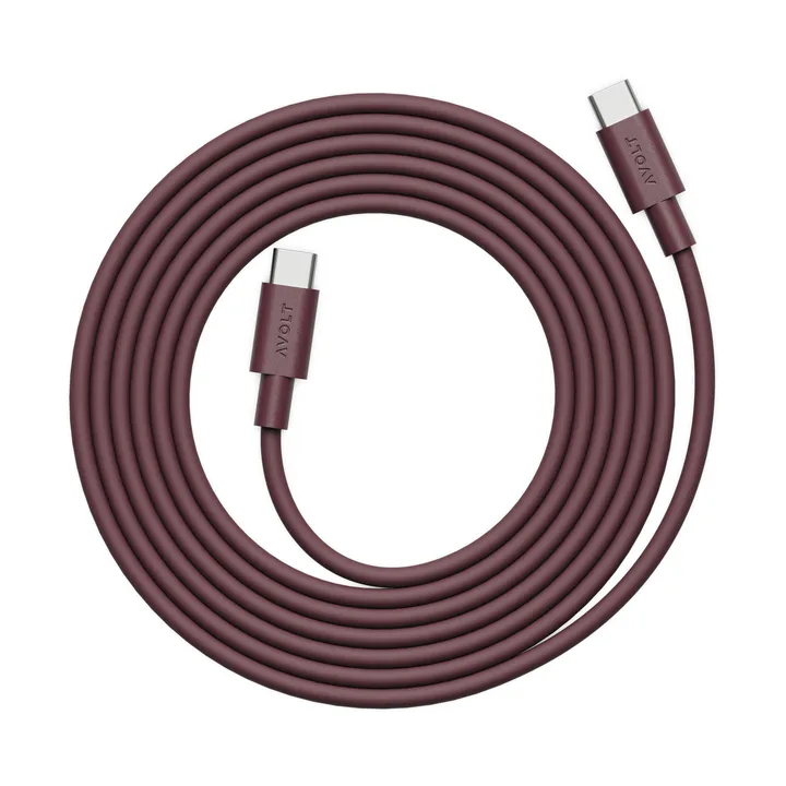 Kabel AVOLT x Bauhaus-Archiv 1 USB C do USB C
 - Mulberry Red - Avolt