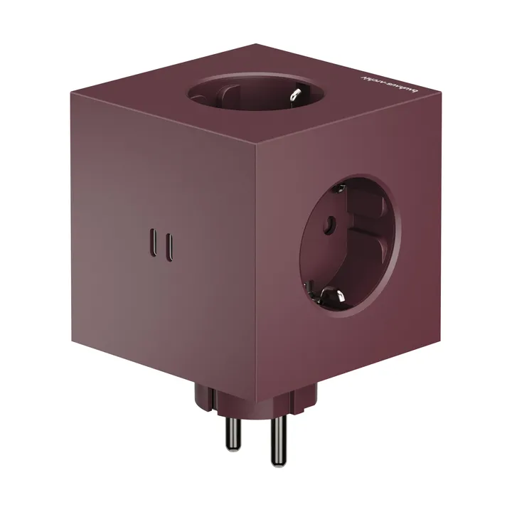Listwa zasilająca AVOLT x Bauhaus-Archiv Square 2 z gniazdami USB-C
 - Mulberry Red - Avolt