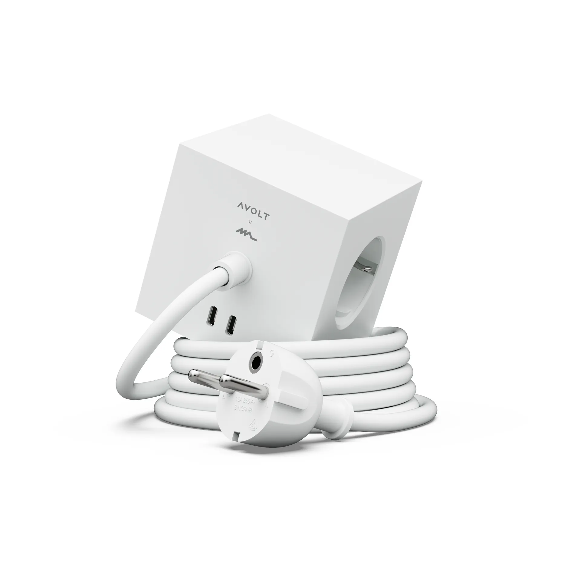 Przedłużacz USB-C Square 1 30W 1,8 m, Edycja White Martinelli Luce Avolt