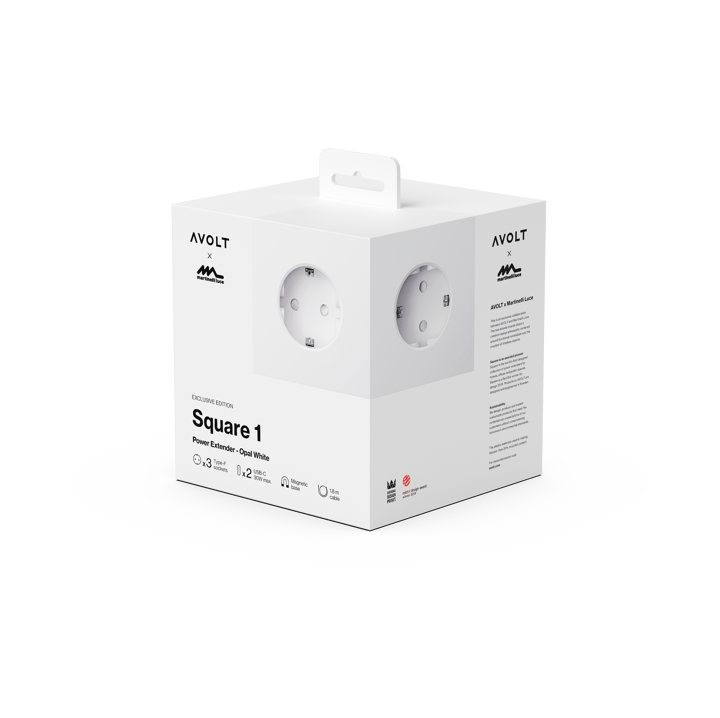 Przedłużacz USB-C Square 1 30W 1,8 m, Edycja White Martinelli Luce Avolt