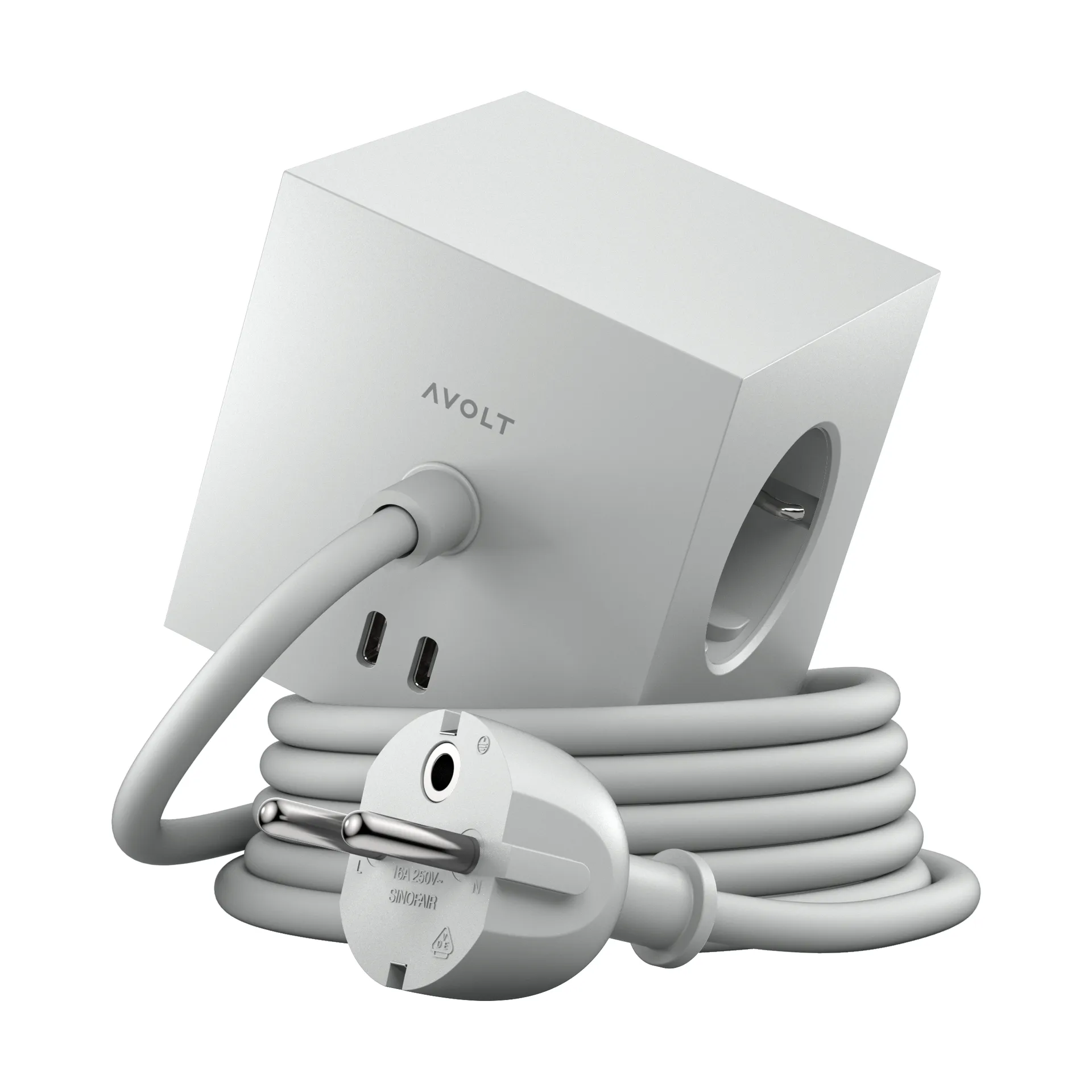 Przedłużacz USB-C Square 1 30W 1,8 m, Gotland gray Avolt