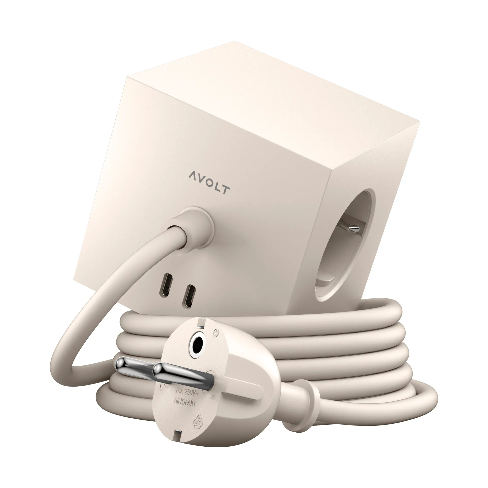 Przedłużacz USB-C Square 1 30W 1,8 m, Nomad sand Avolt