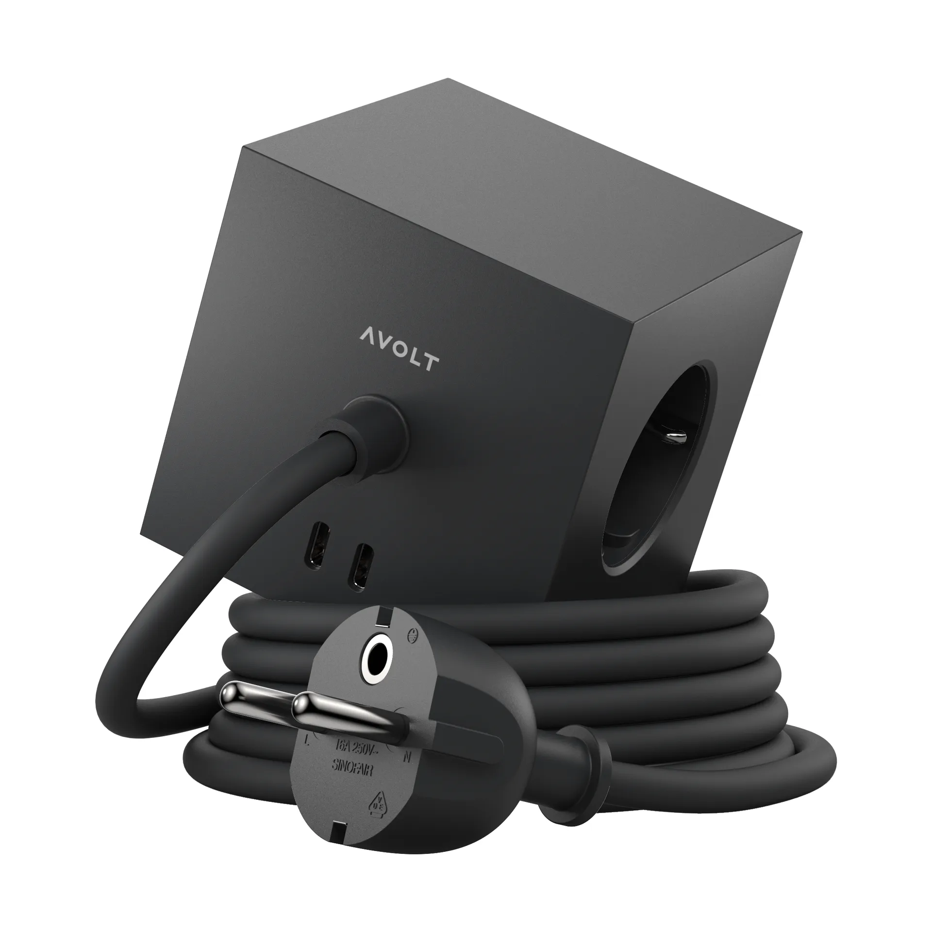 Przedłużacz USB-C Square 1 30W 1,8 m, Stockholm black Avolt