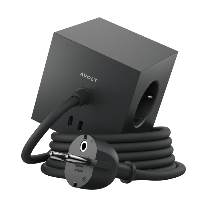 Przedłużacz USB-C Square 1 30W 1,8 m - Stockholm black - Avolt