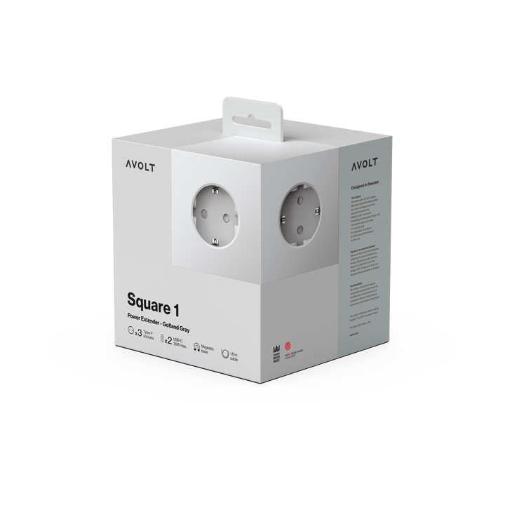 Przedłużacz USB-C Square 1 30W 3 m, Gotland Gray Avolt