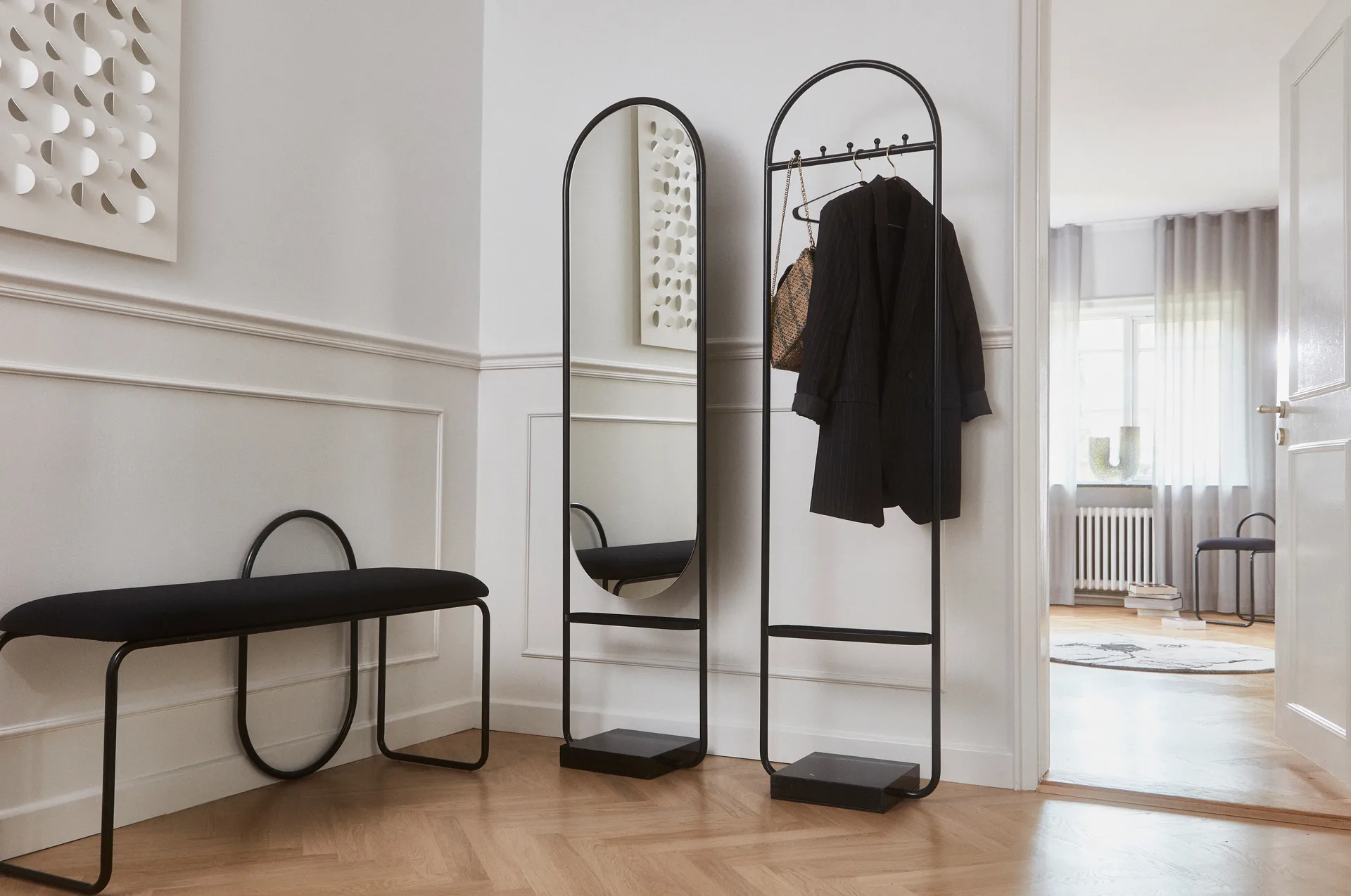 Ławka Angui bouclé, Anthracite AYTM