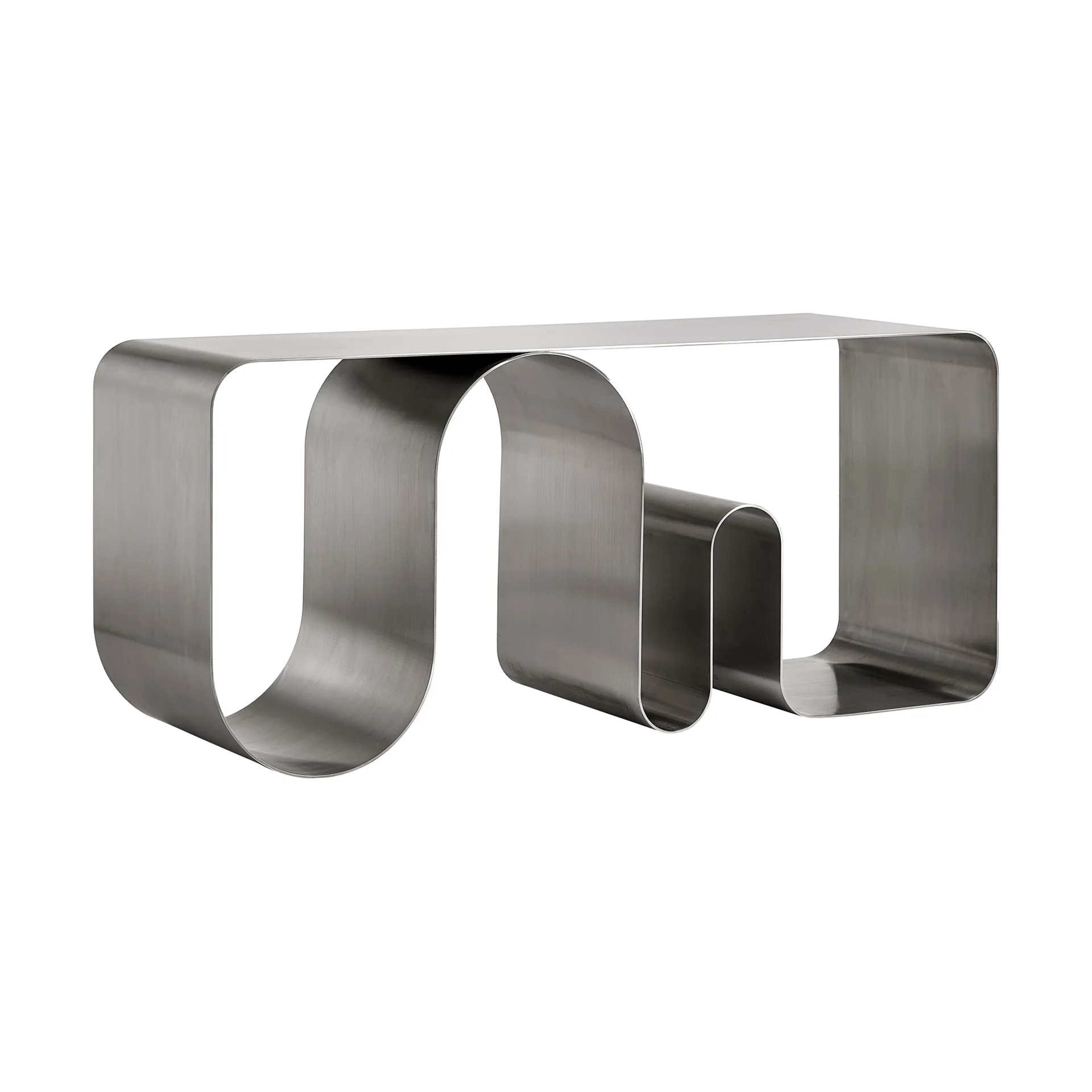 Ławka Curva solid, Srebrny, 100 cm AYTM