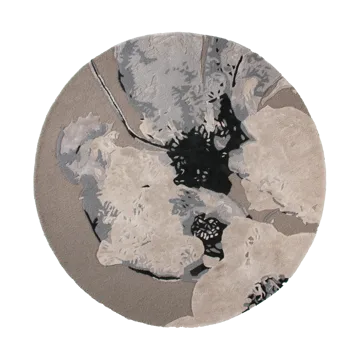 Dywan Floreo Ø130 cm - Szaro-biały - AYTM