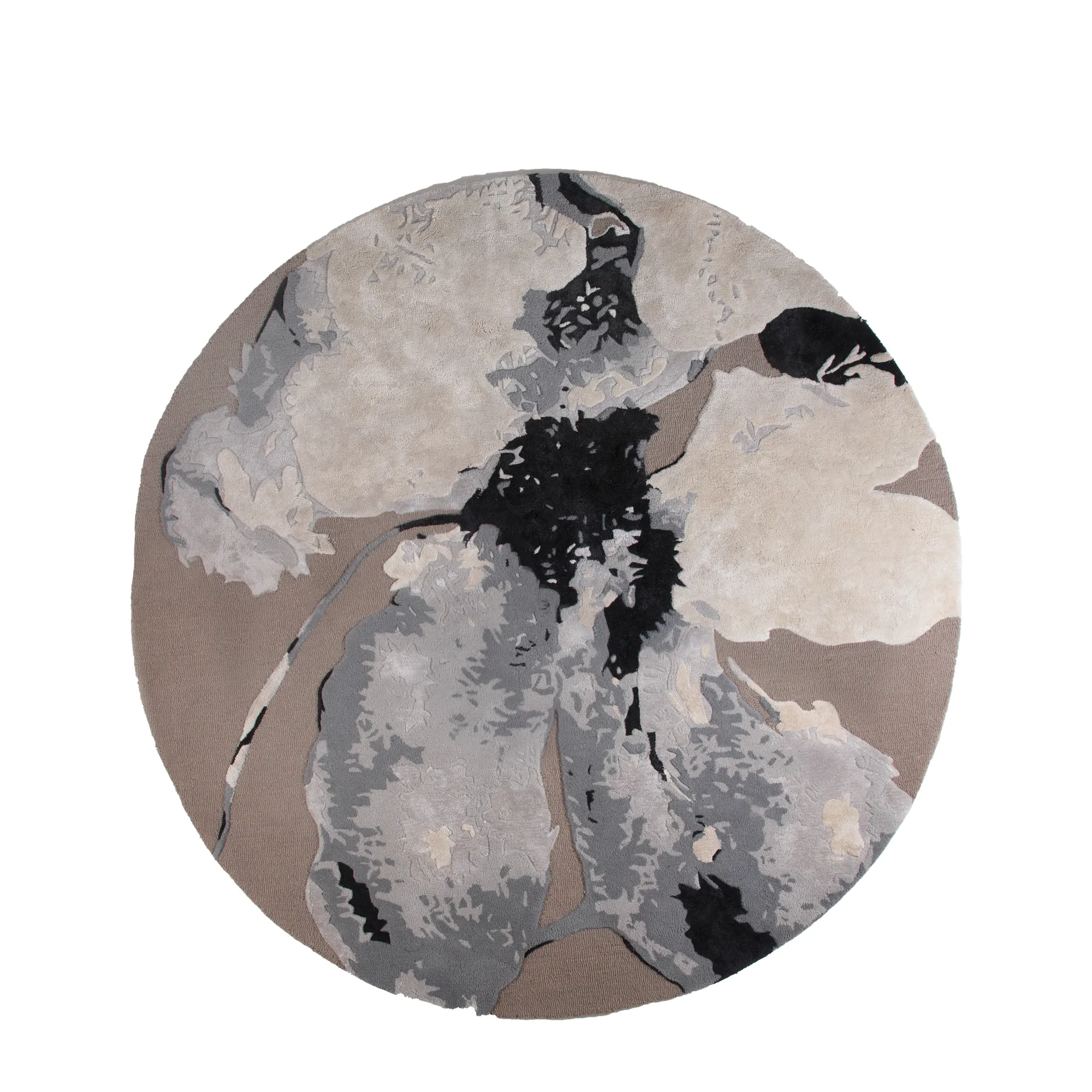 Dywan Floreo Ø200 cm, Biało-szary AYTM
