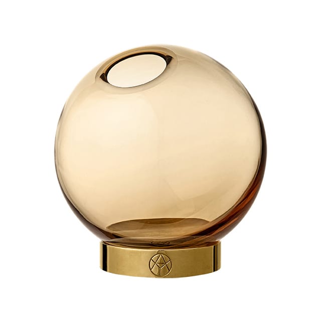Globe wazon mały - bursztynowy-złoty - AYTM