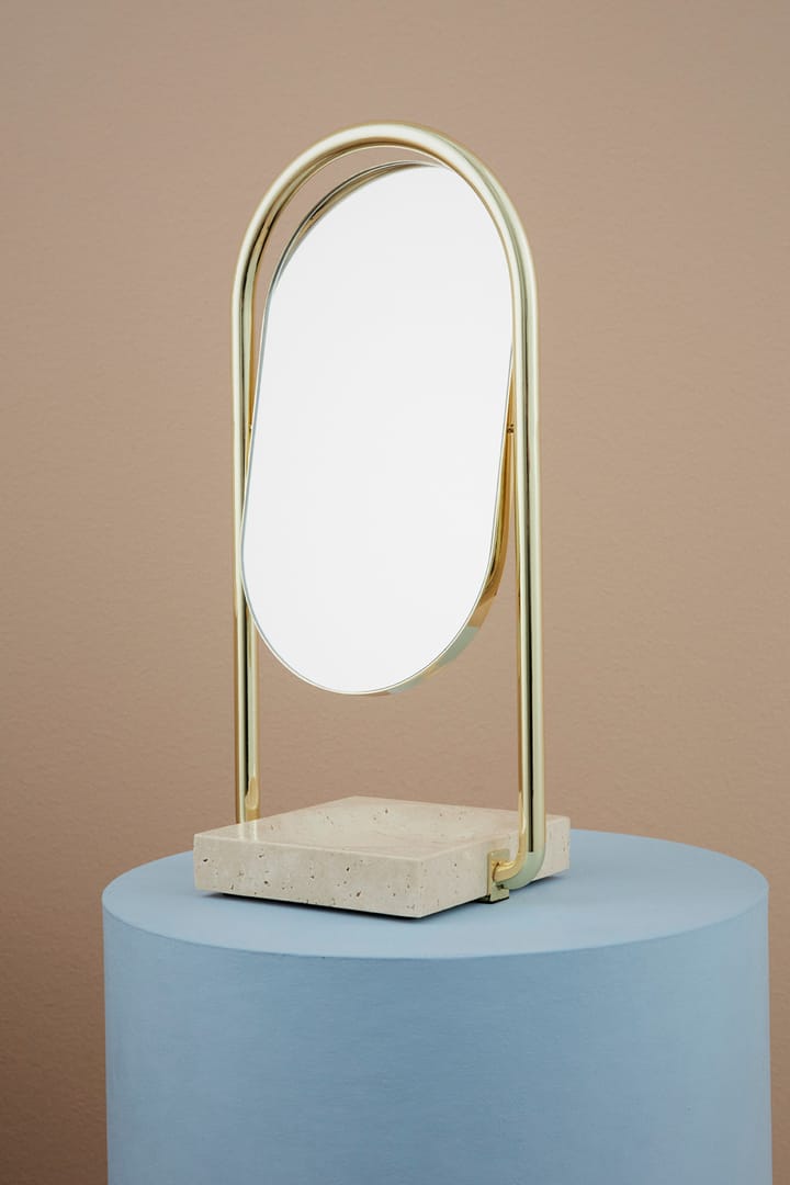 Lustro ANGUI 17,2x35 cm, Złoty/Travertine AYTM