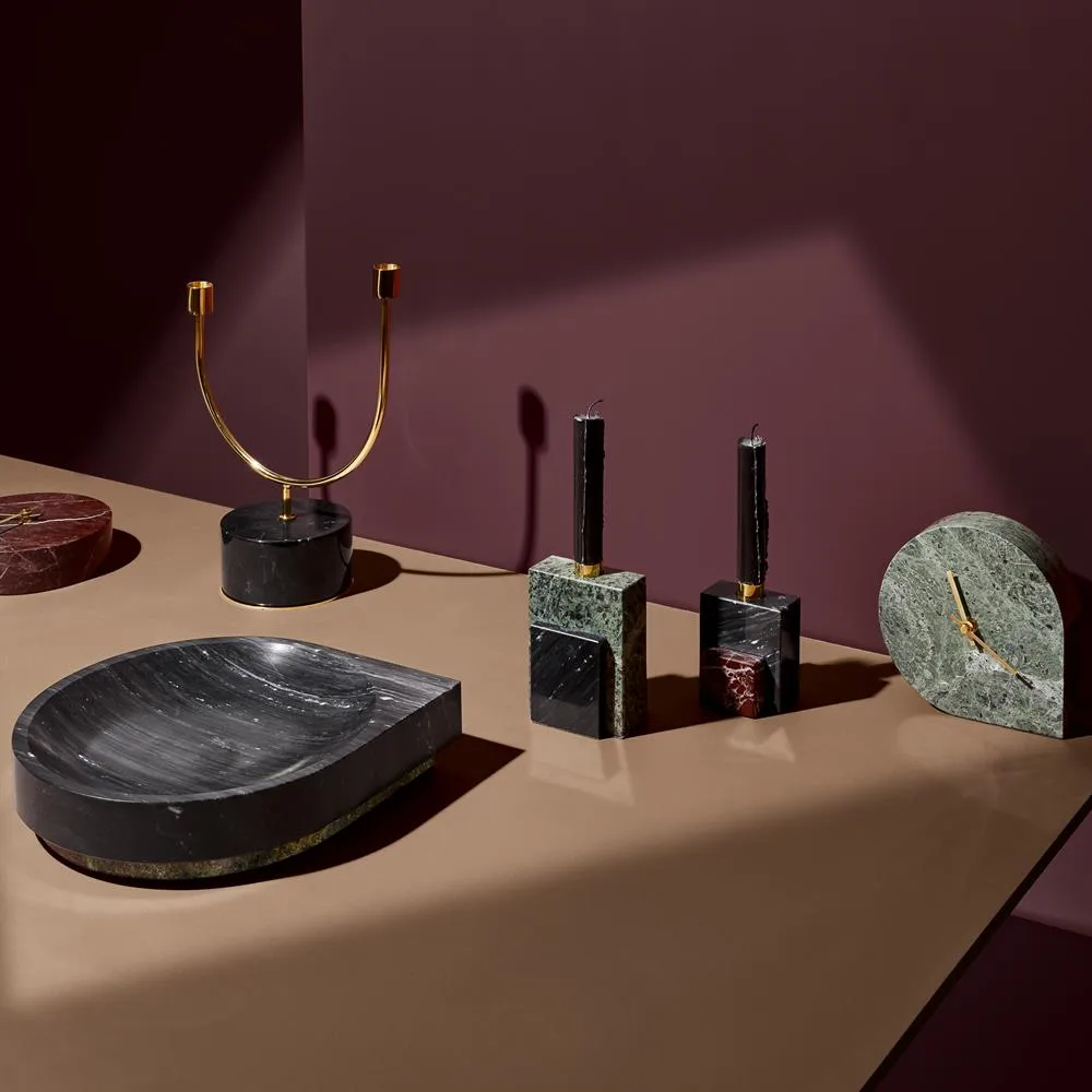 Świecznik Grasil, zielono-mosiężny AYTM