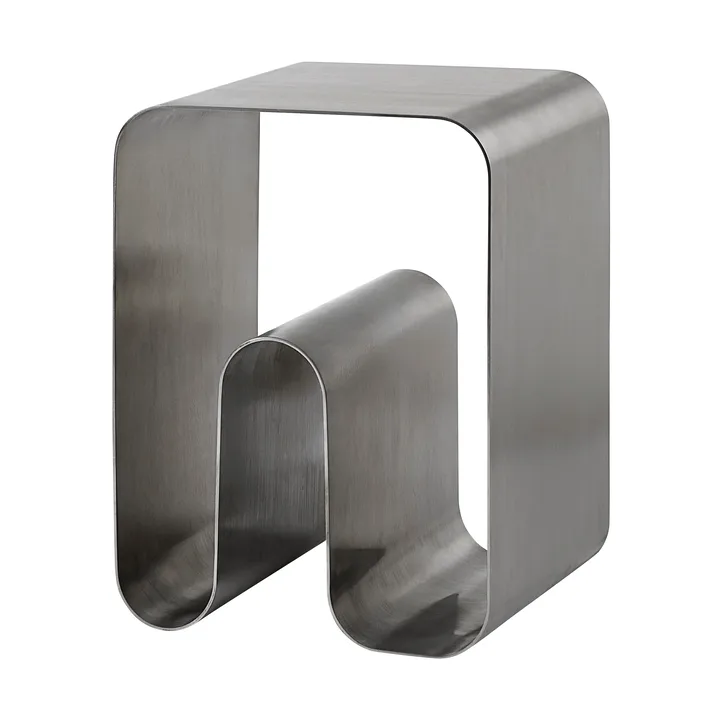 Taboret Curva solid - Silver, 32x32x43,2 cm - AYTM