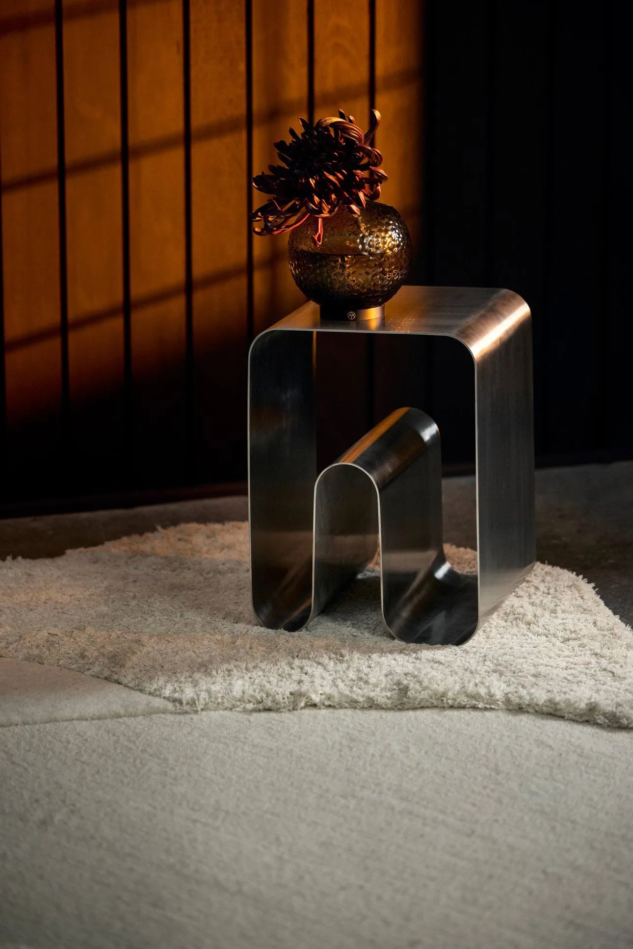 Taboret Curva solid, Silver, 32x32x43,2 cm AYTM