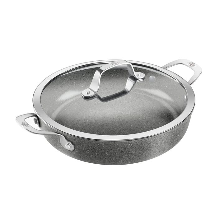 Patelnia do serwowania Salina Ceramic Granit z pokrywką szklaną - 28 cm - Ballarini