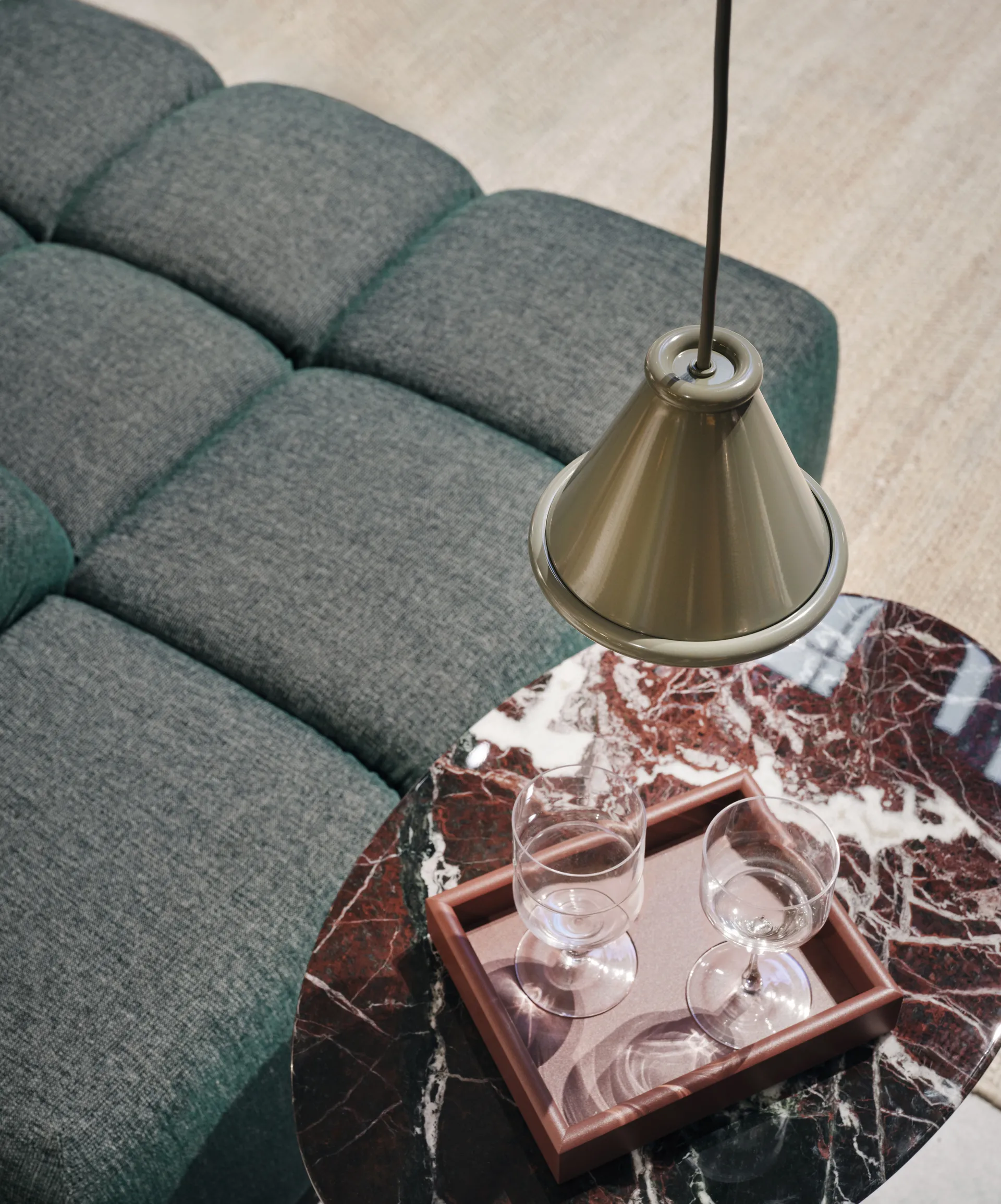 Belle lampa wisząca Ø15 cm, Mossowy szary Belid