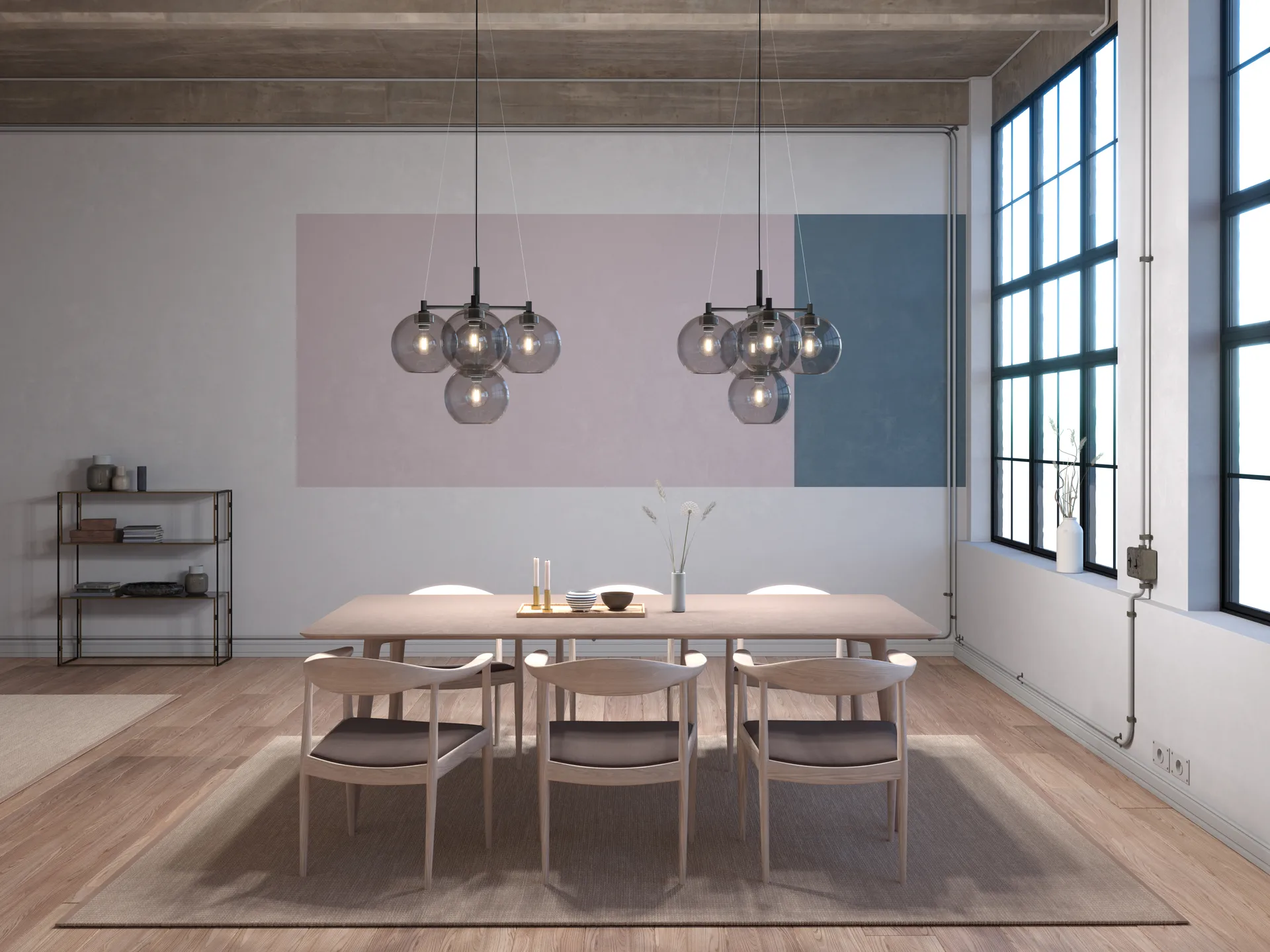 Gloria Żyrandol Ø67 cm, Czarny–dymione szkło Belid