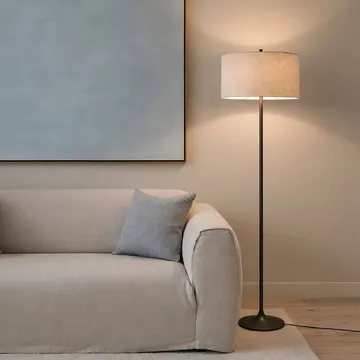 Lampa podłogowa Soft - Lniany naturalny-metaliczny brąz, Ø44x149,5 cm - Belid
