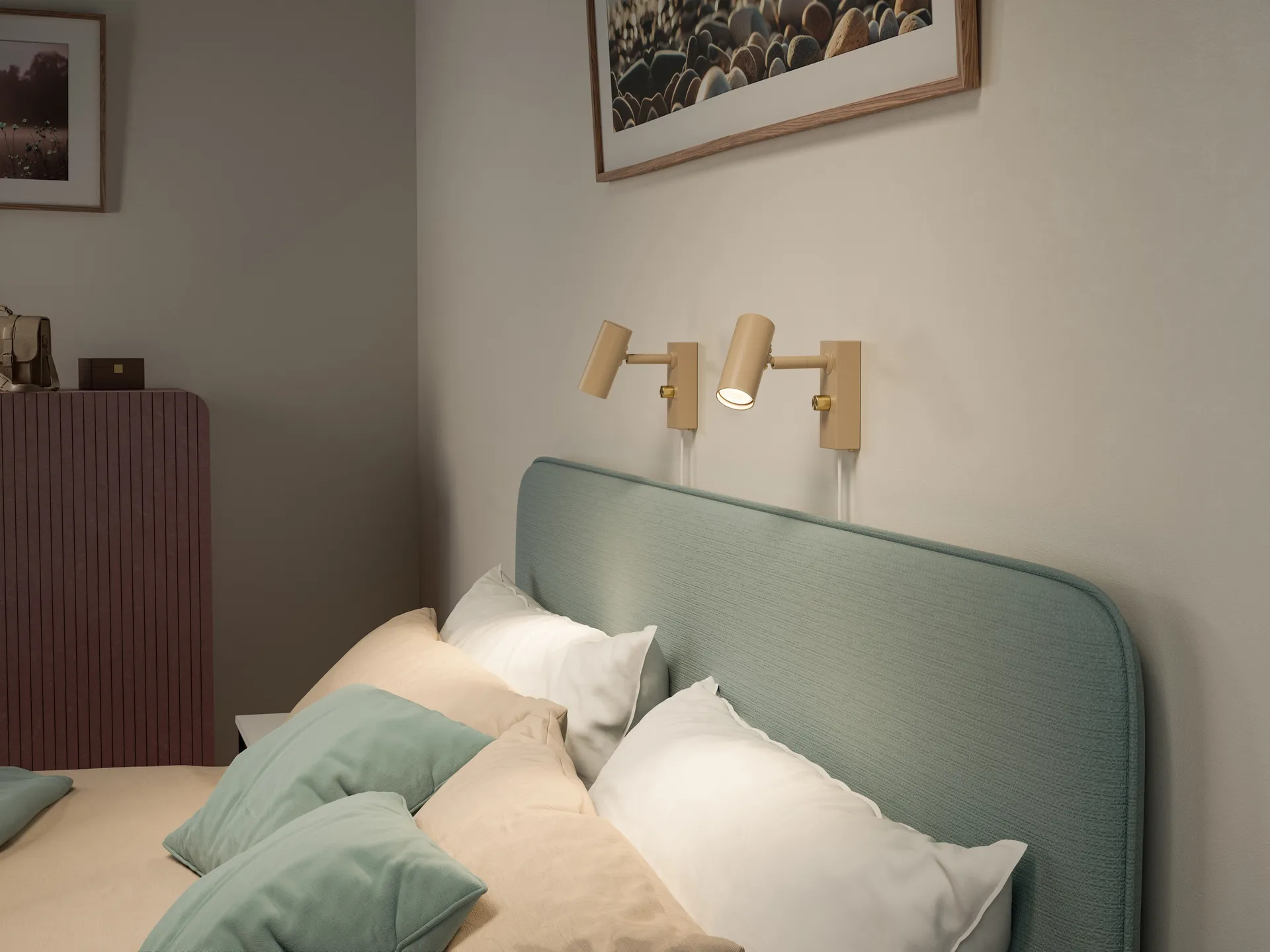 Lampa ścienna Cato, Nougat-mosiądz Belid