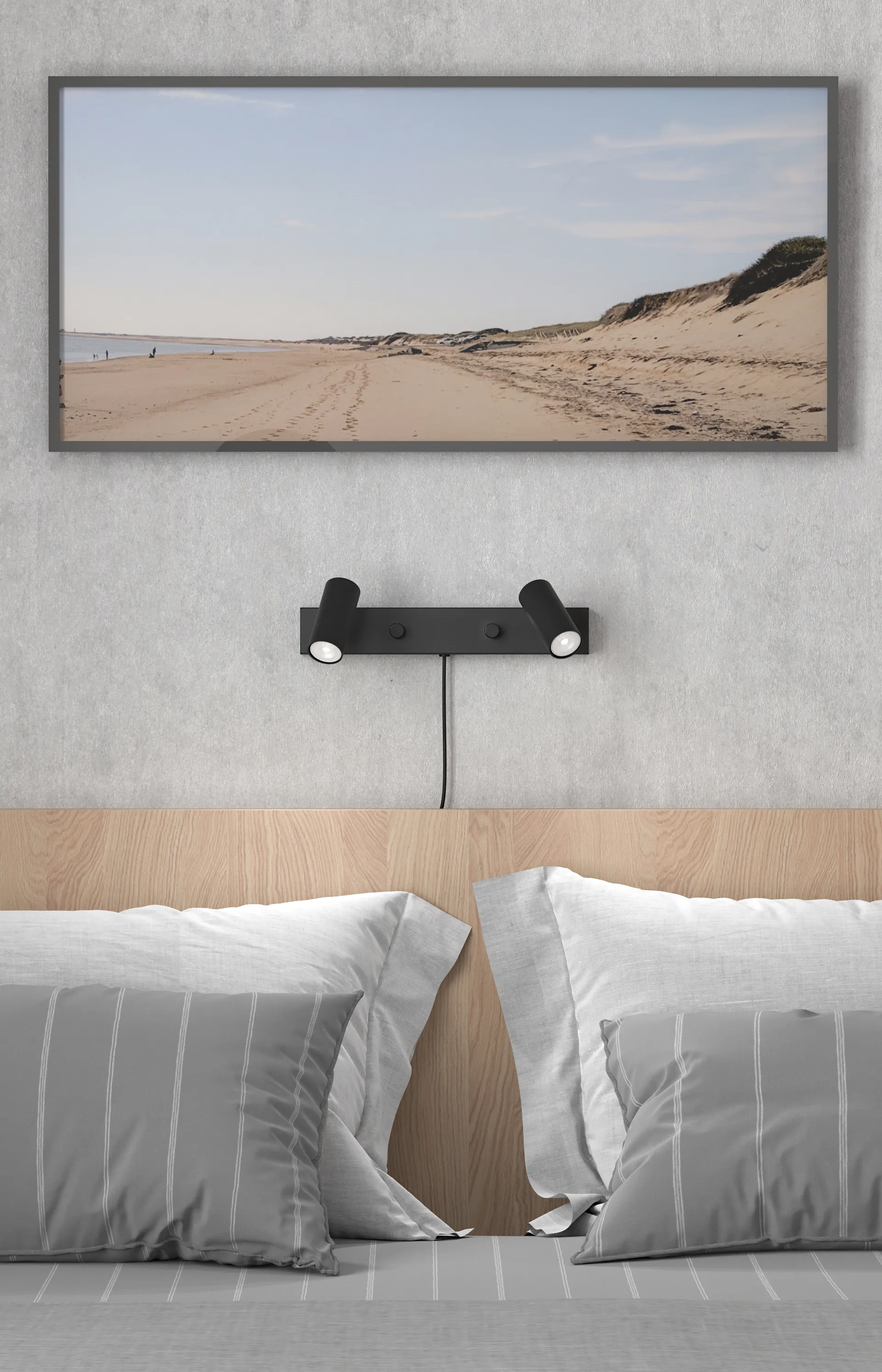 Lampa ścienna Cato, podwójna, Matowa czerń Belid