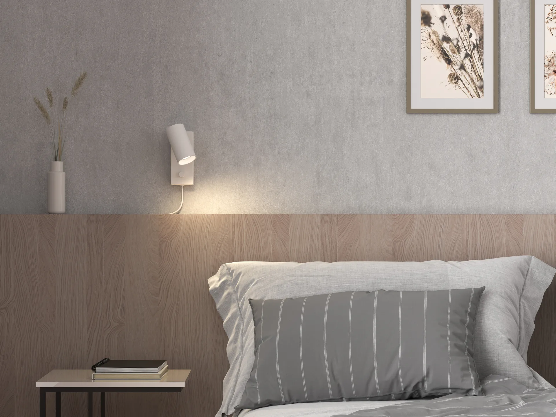 Lampa ścienna Tyson Ø5,5 cm, Biała tekstura Belid