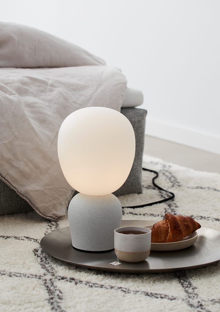 Lampa stołowa Buddy szkło opalowe, Miska w kształcie muszli Belid