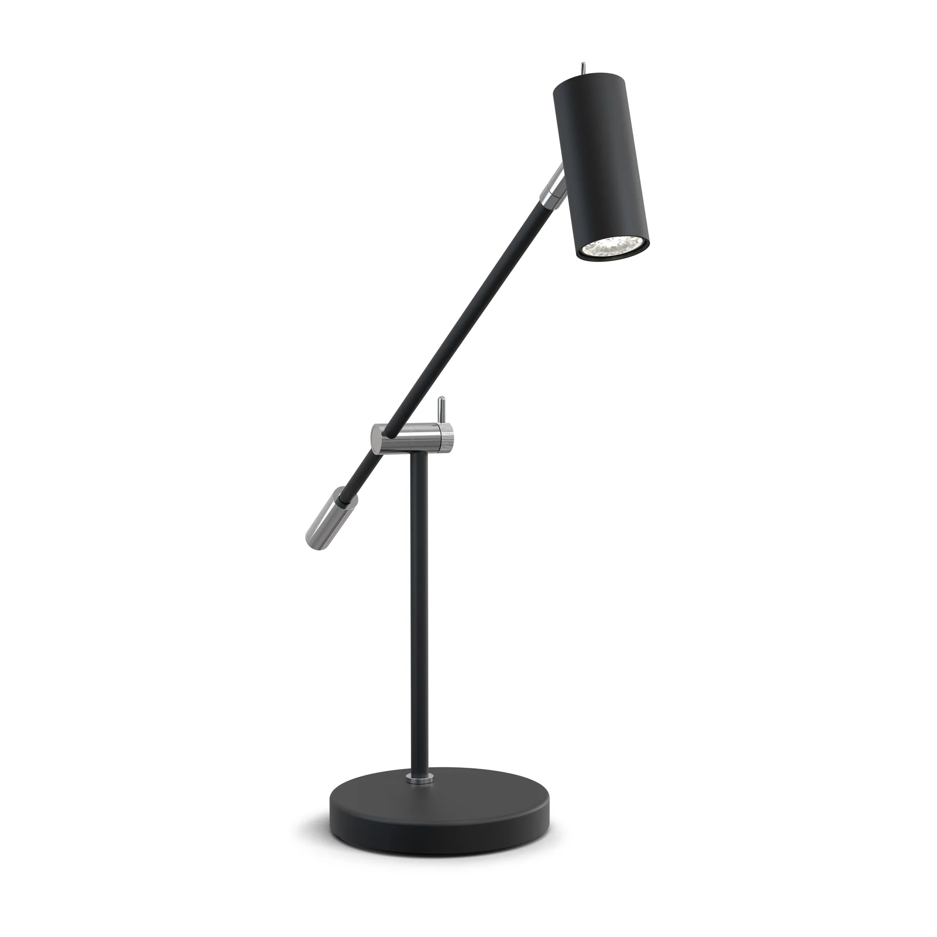 Lampa stołowa Cato 48,5 cm, Matowa czerń-srebro Belid