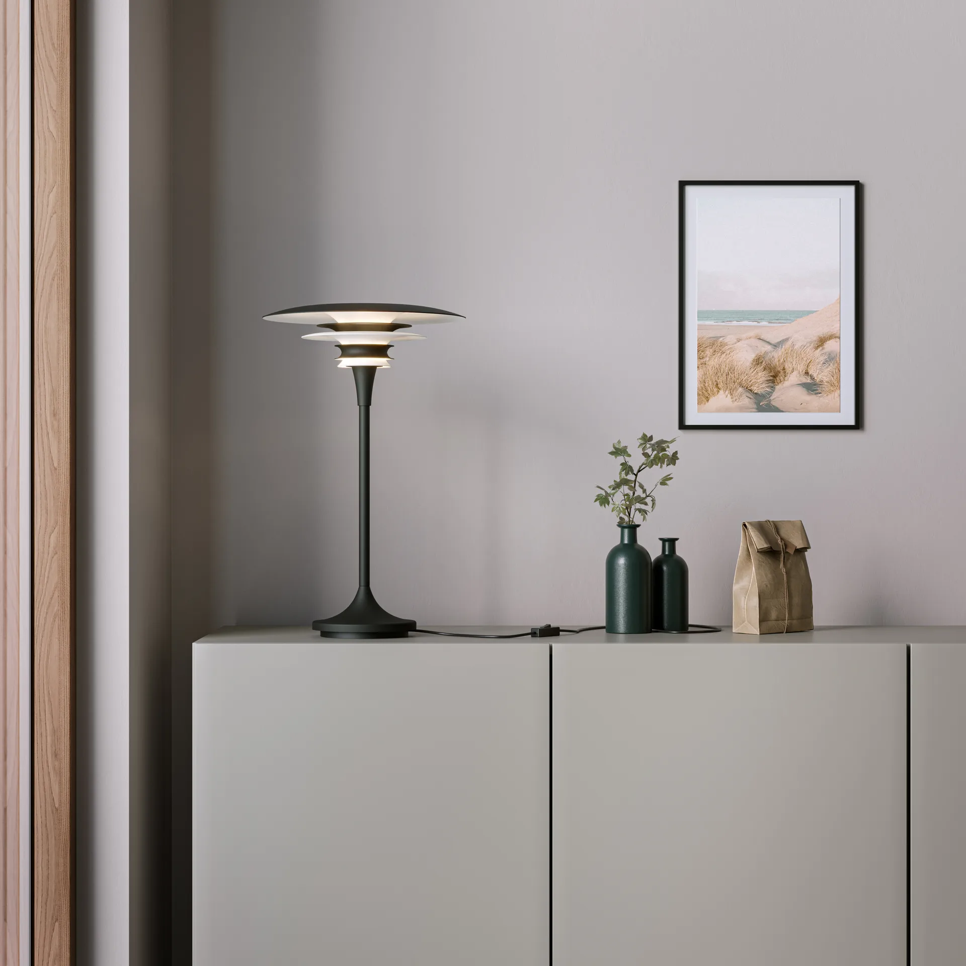 Lampa stołowa Diablo Ø30 cm, Czarny Belid
