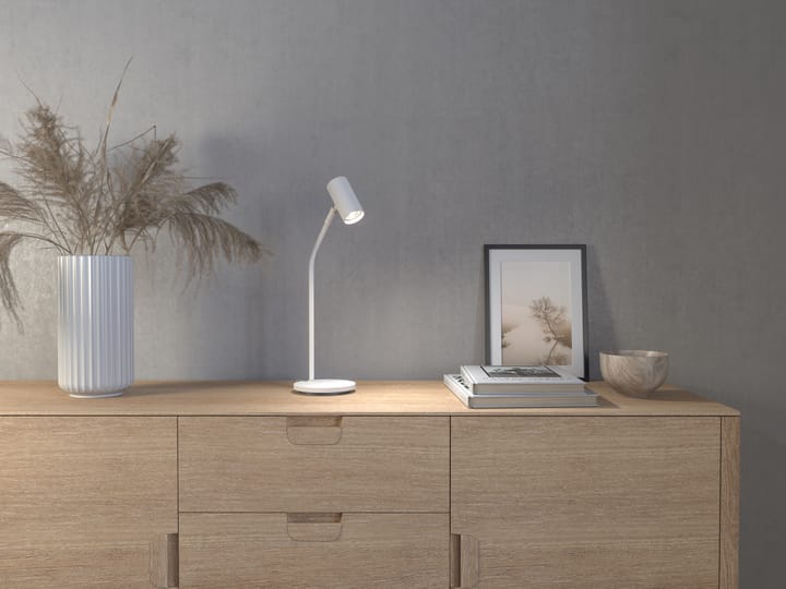 Lampa stołowa Tyson Ø5,5 cm, Biała tekstura Belid