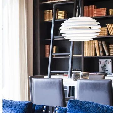 Lampa sufitowa Ellipse - biel matowa, mosiądz - Belid