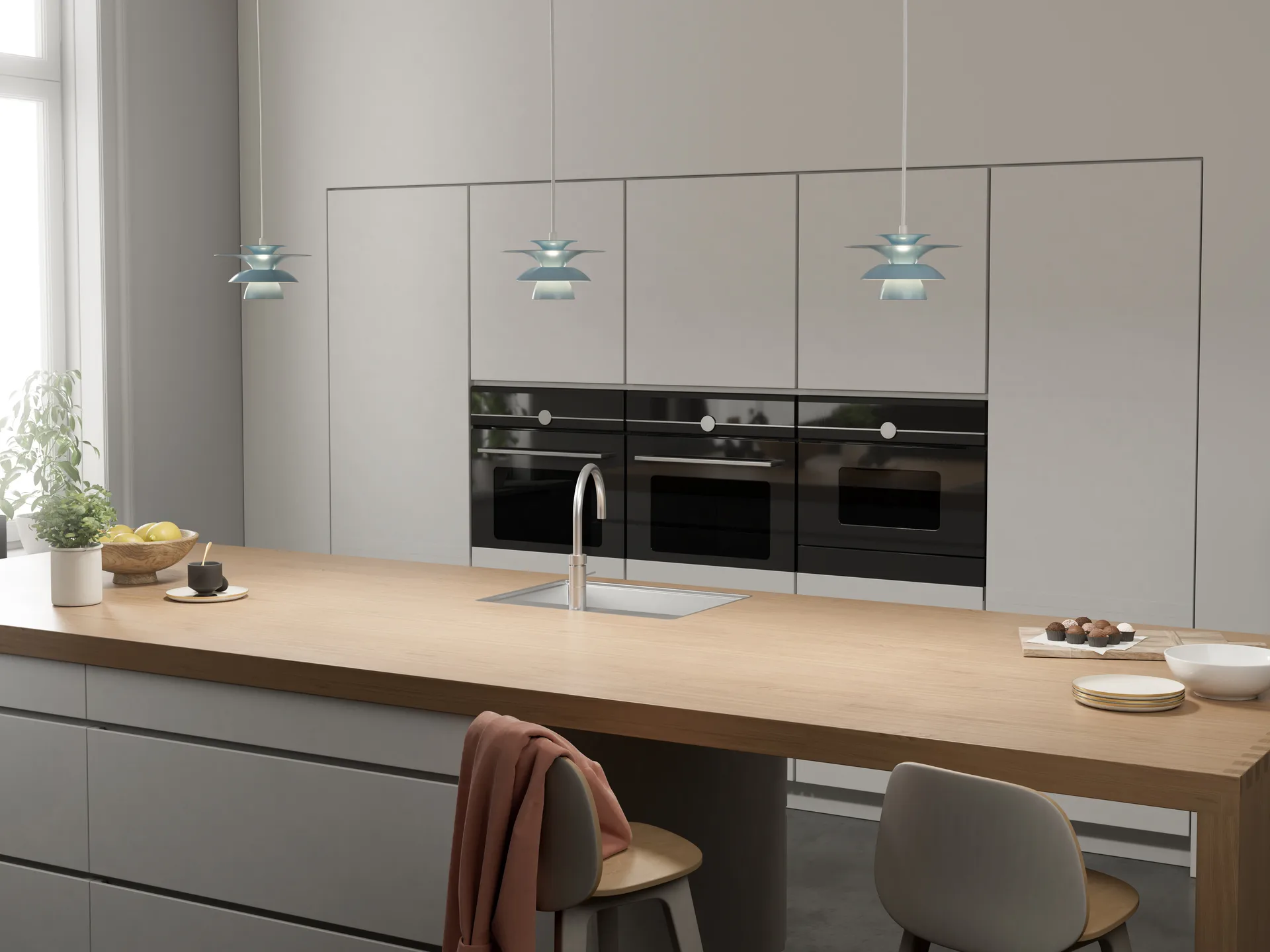 Lampa sufitowa Picasso Ø18 cm, Lodowy niebieski Belid