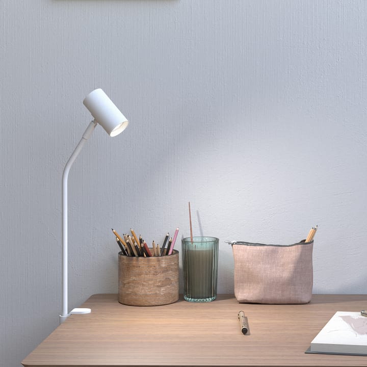 Lampa Tyson na blat stołowy Ø15,5 cm, Biała tekstura Belid