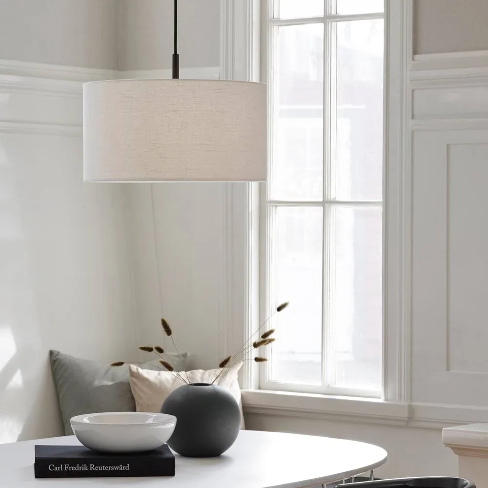Lampa wisząca Soft Ø40 cm, Lniany biały-metaliczny brąz, Ø44 cm Belid