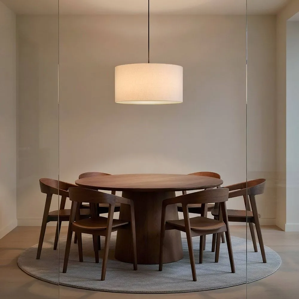Lampa wisząca Soft Ø40 cm, Lniany biały-metaliczny brąz, Ø60 cm Belid