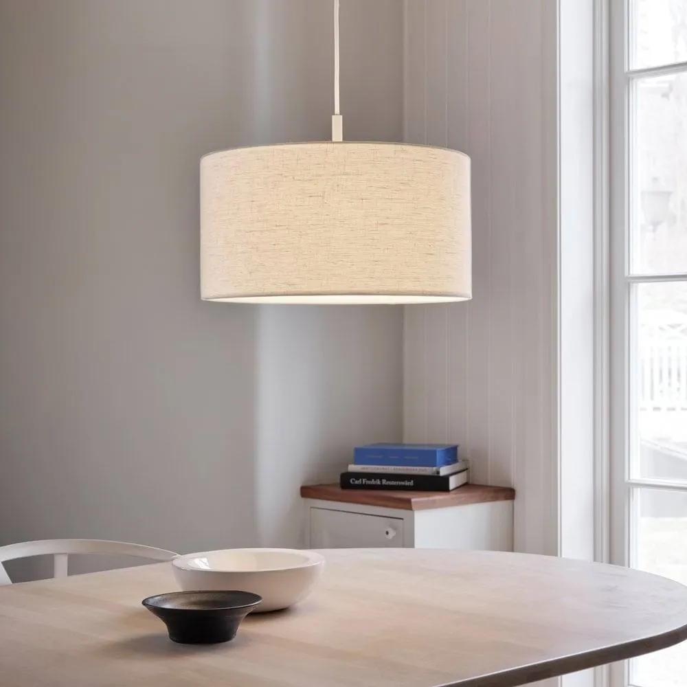 Lampa wisząca Soft Ø40 cm, Lniany biały-sand, Ø44 cm Belid