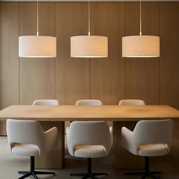 Lampa wisząca Soft Ø40 cm - Lniany biały-sand, Ø44 cm - Belid