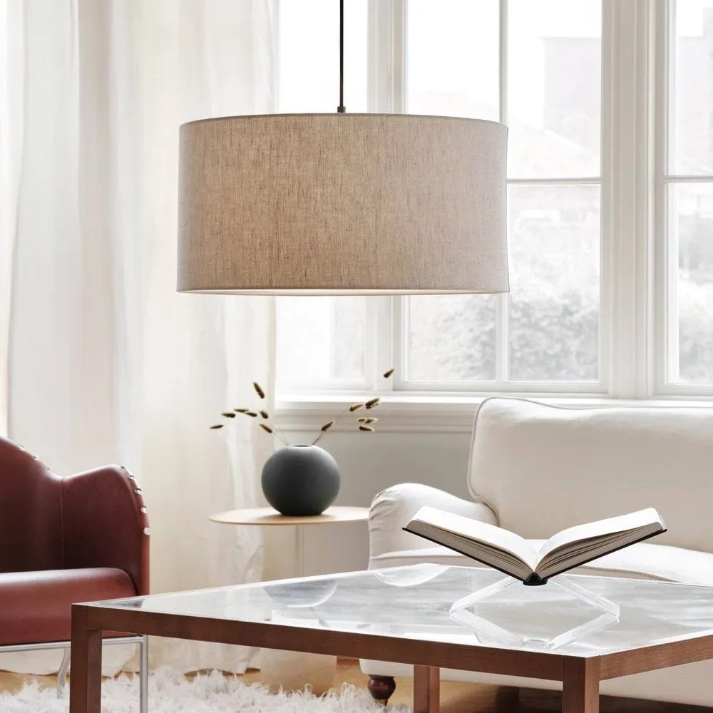 Lampa wisząca Soft Ø40 cm, Lniany naturalny-metaliczny brąz, Ø60 cm Belid
