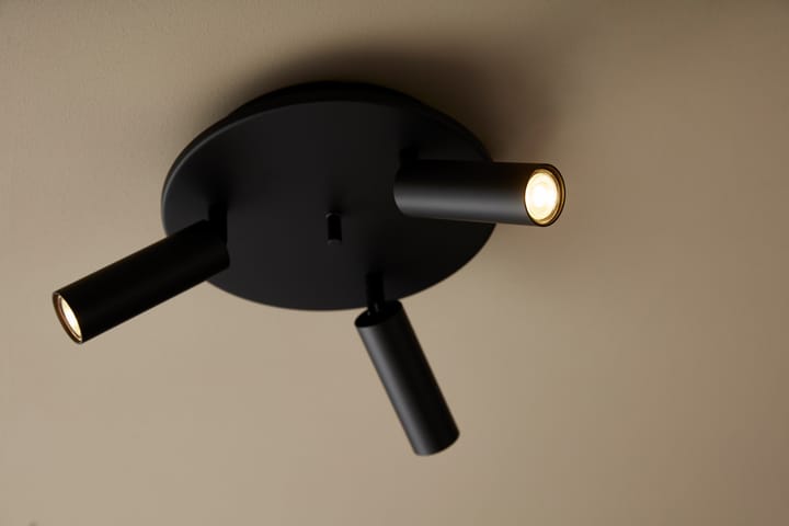 Okrągły reflektor sufitowy Cato Slim 3:a - Matowa czerń LED - Belid