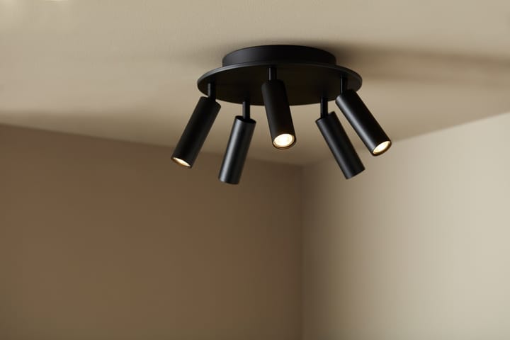 Okrągły reflektor sufitowy Cato Slim 5:a - Matowa czerń LED - Belid